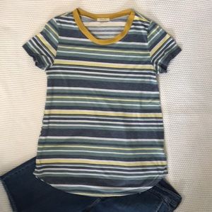 Mon ami short sleeve stripe tee shirt